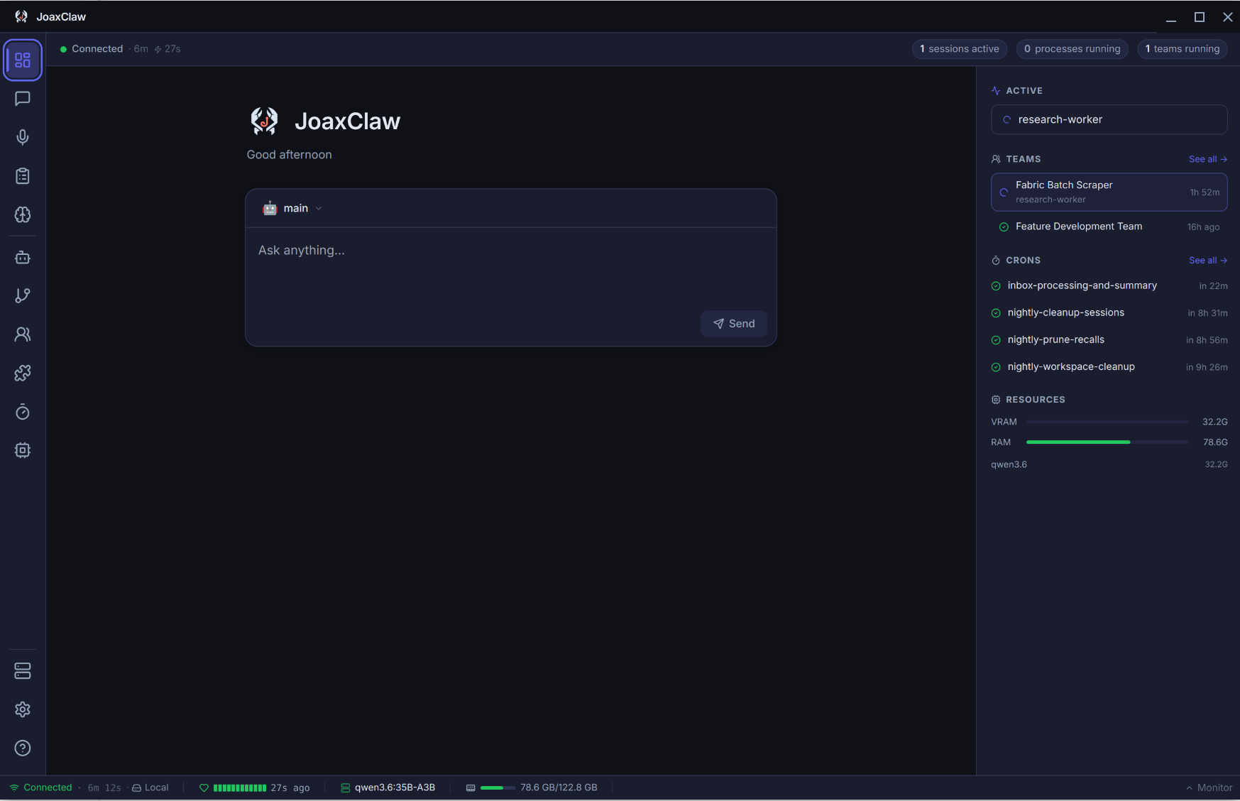 The JoaxClaw dashboard